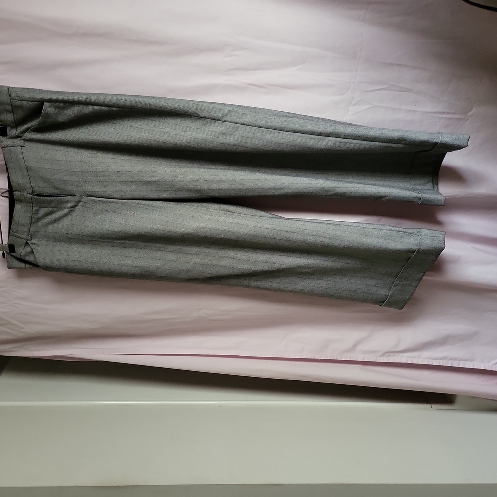 NY & CO Black and Grey Stripe  Cuffed Wide Leg  Pant/Trouser Size: 12